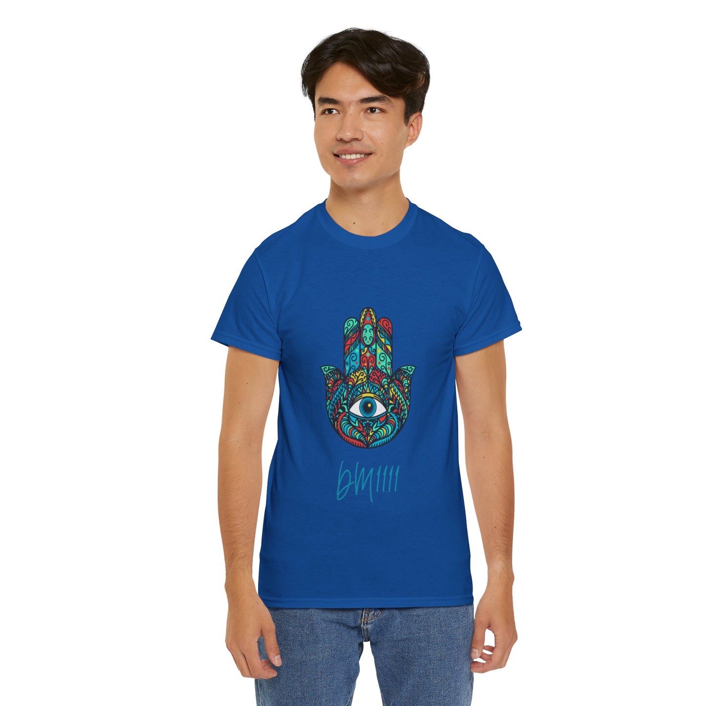 Green Hamsa Hand Eye DM1111 Unisex Heavy Cotton Tee