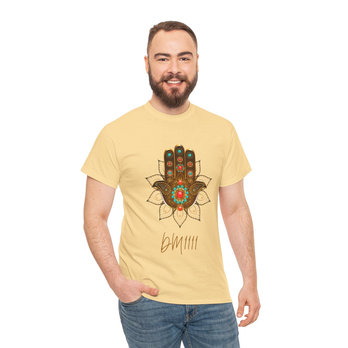 Gold Hamsa Hand DM1111 Unisex Heavy Cotton Tee