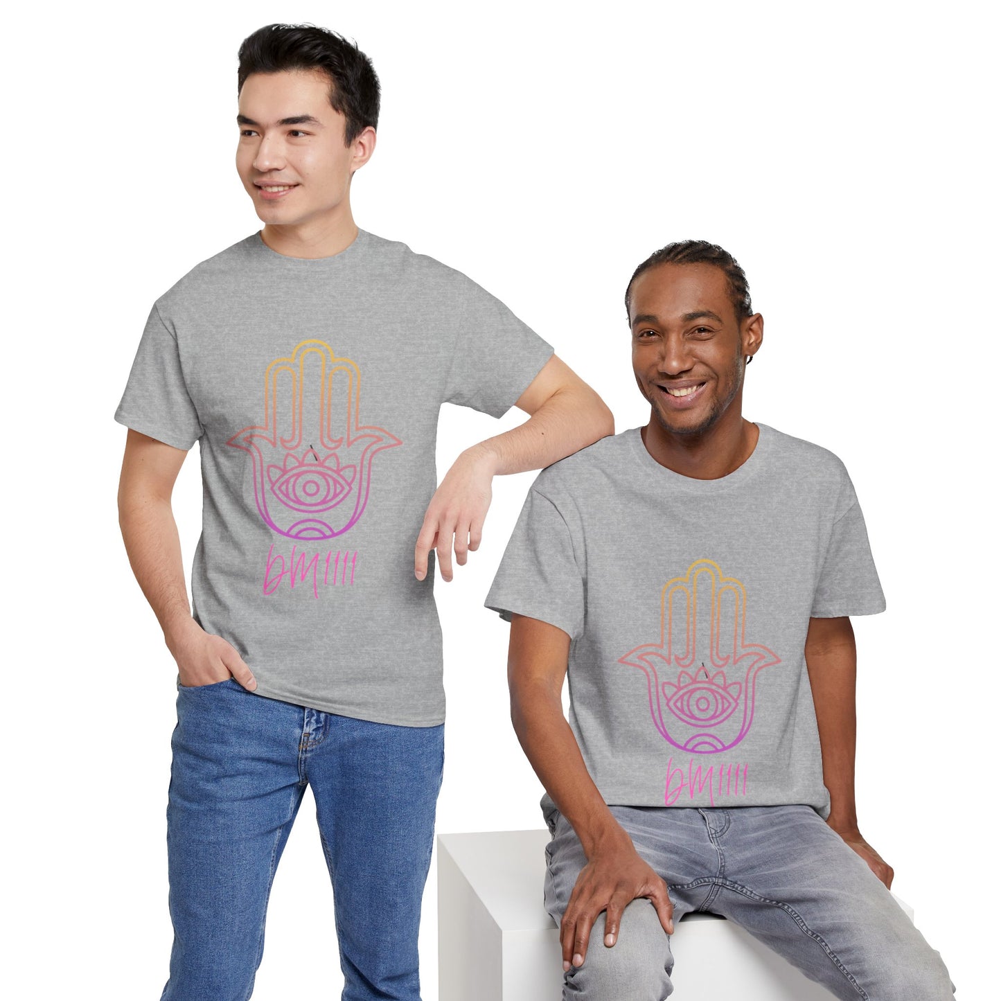 Multi Color Hamsa Hand DM1111 Unisex Heavy Cotton Tee