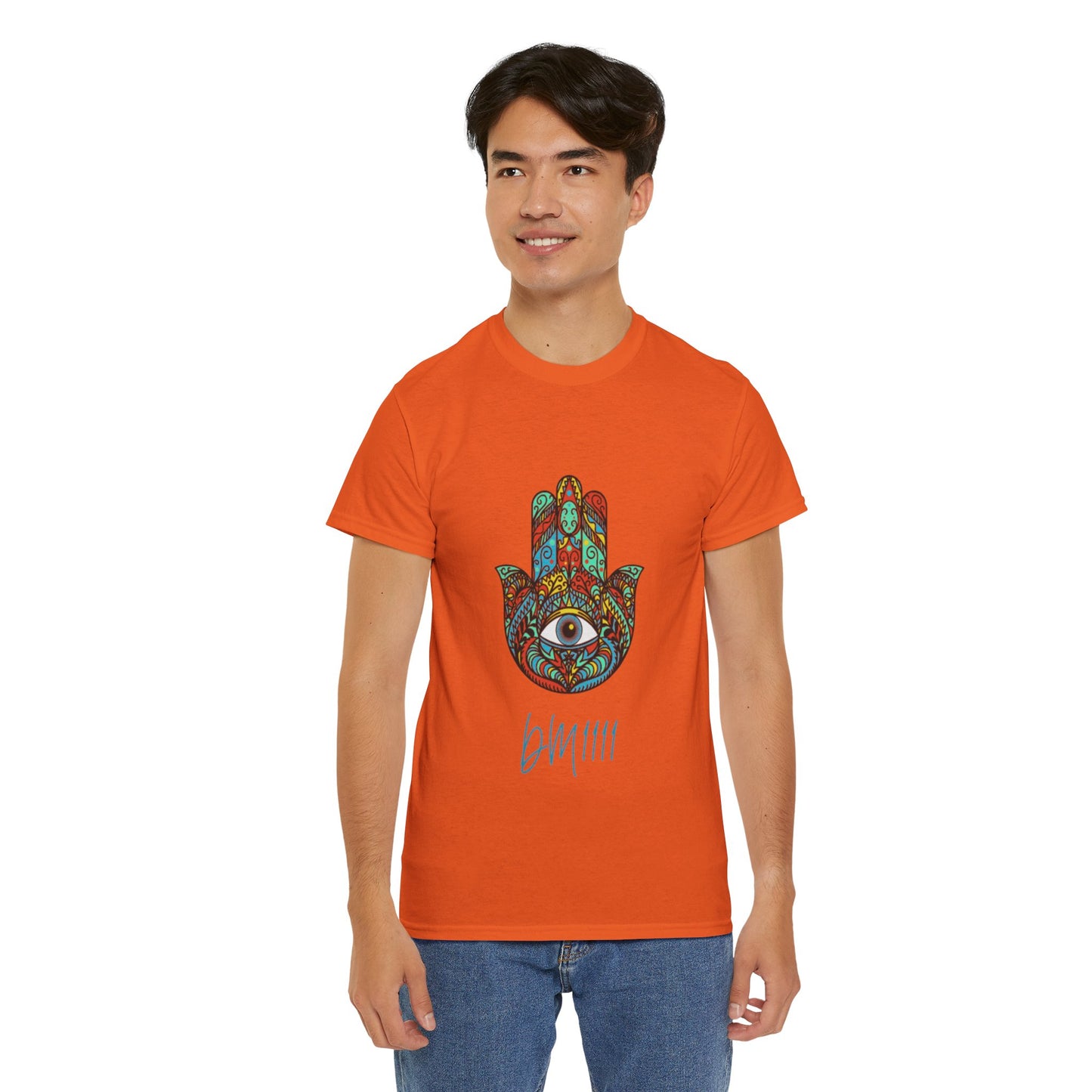 Green Hamsa Hand Eye DM1111 Unisex Heavy Cotton Tee