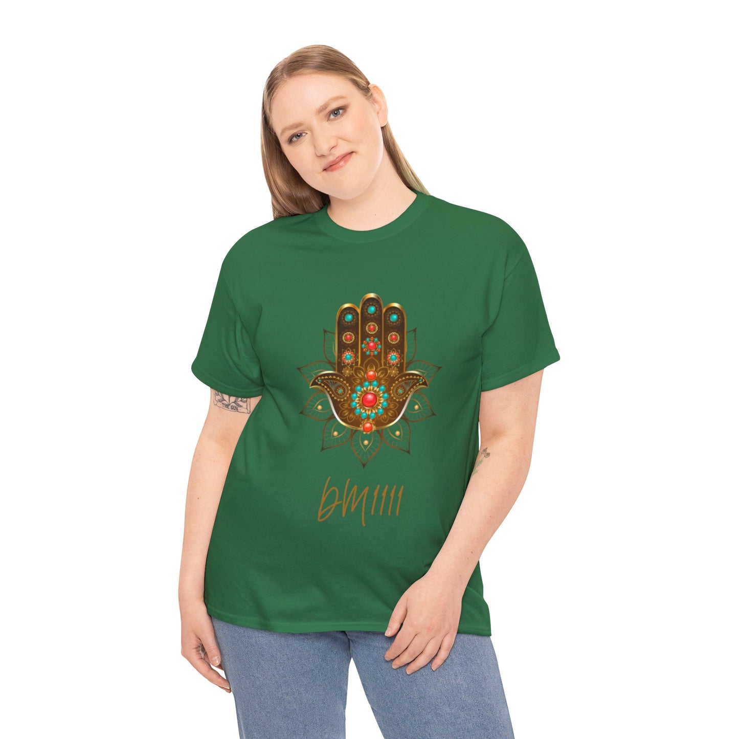 Gold Hamsa Hand DM1111 Unisex Heavy Cotton Tee