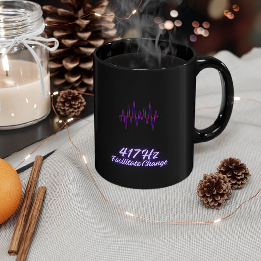 417 Hz Frequency DM1111 Black Mug (11oz, 15oz)