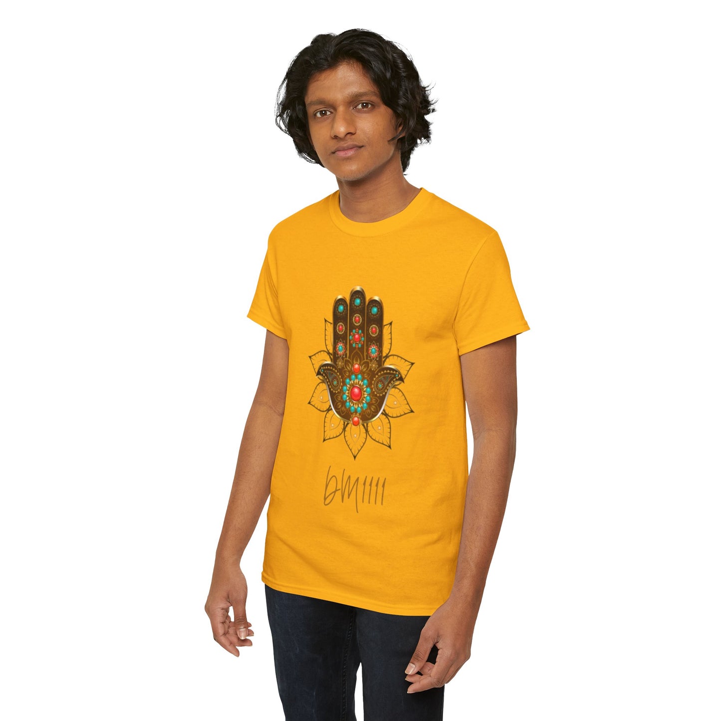 Gold Hamsa Hand DM1111 Unisex Heavy Cotton Tee