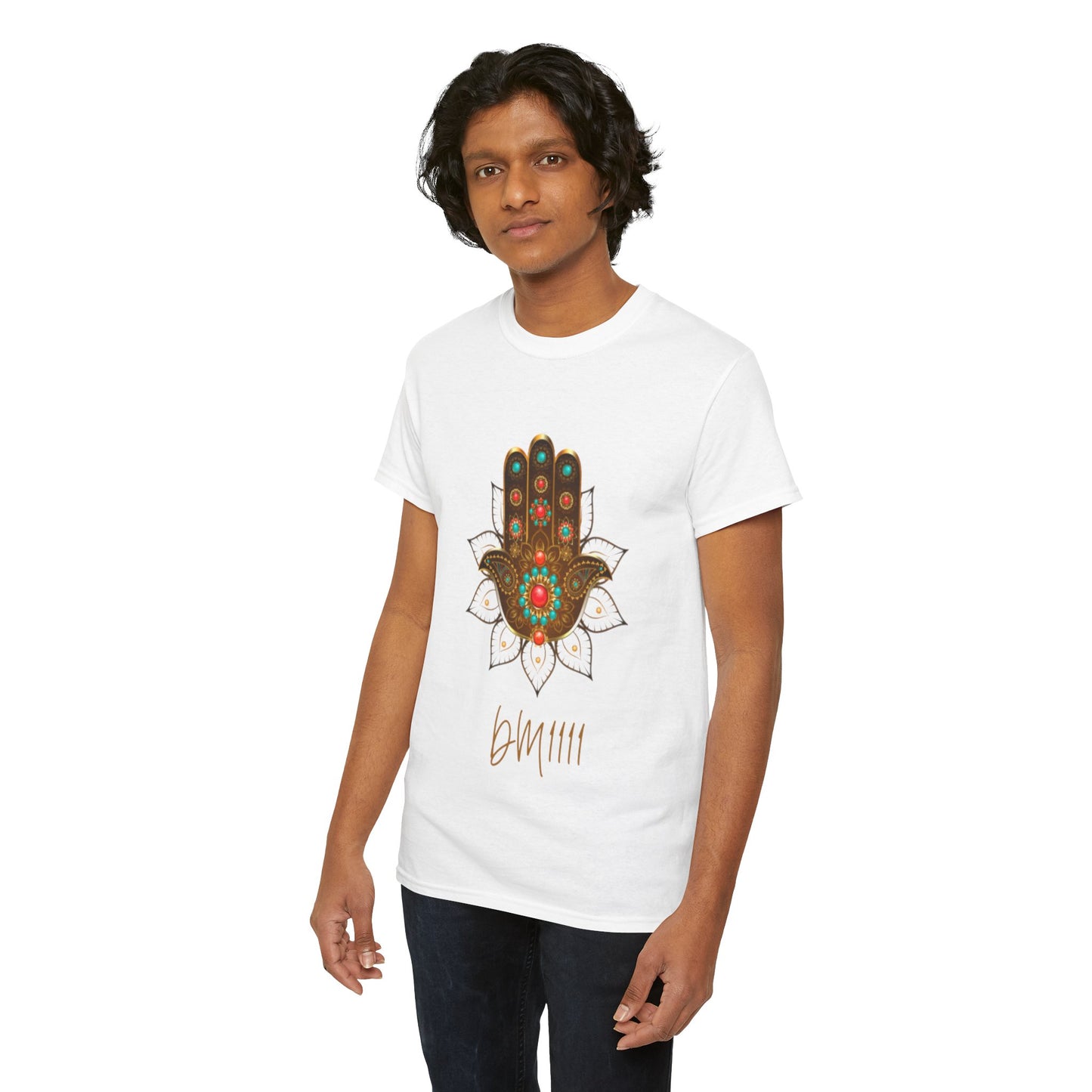 Gold Hamsa Hand DM1111 Unisex Heavy Cotton Tee