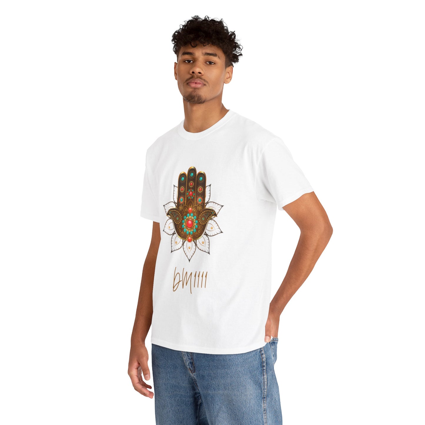 Gold Hamsa Hand DM1111 Unisex Heavy Cotton Tee