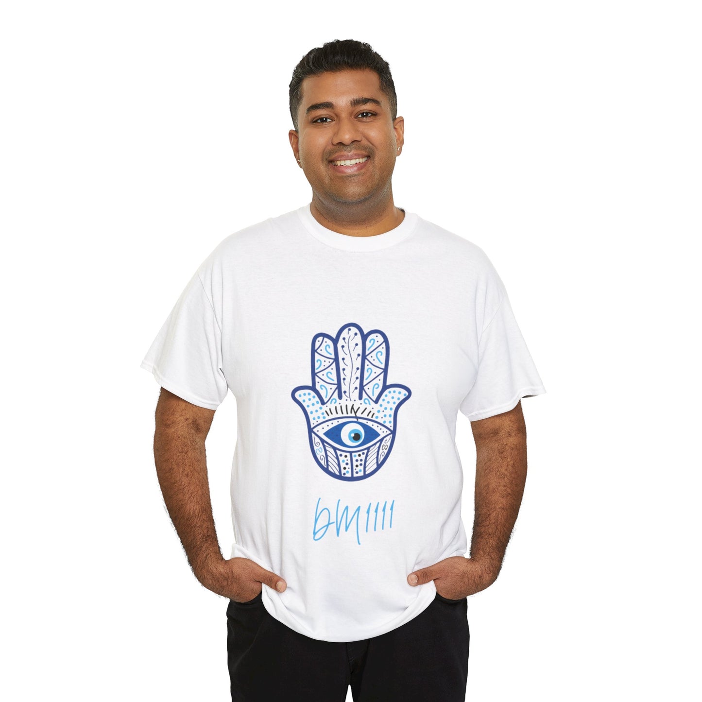 Blue Hamsa Hands DM1111 Unisex Heavy Cotton Tee