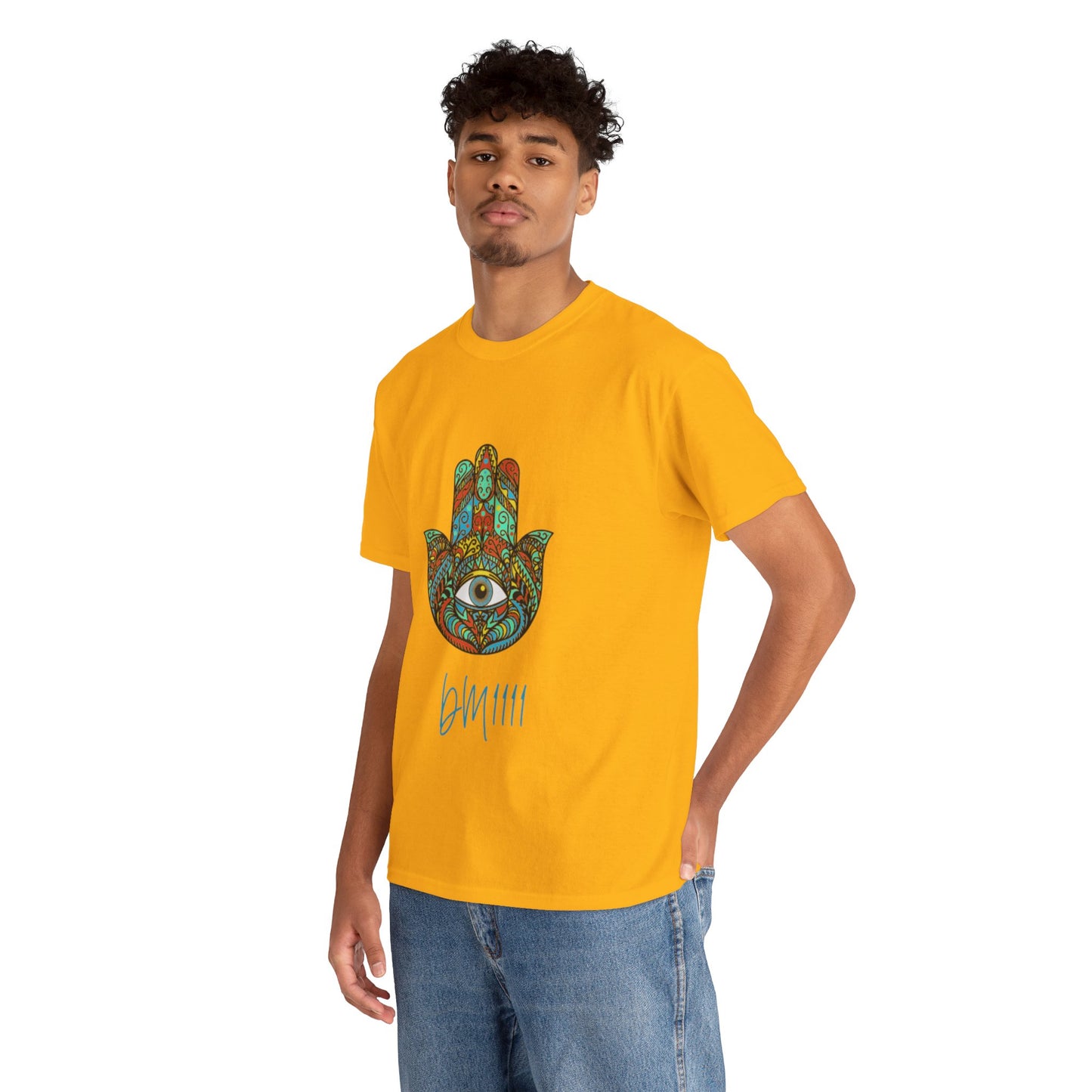 Green Hamsa Hand Eye DM1111 Unisex Heavy Cotton Tee