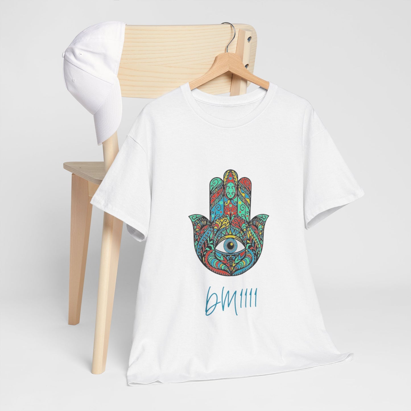 Green Hamsa Hand Eye DM1111 Unisex Heavy Cotton Tee