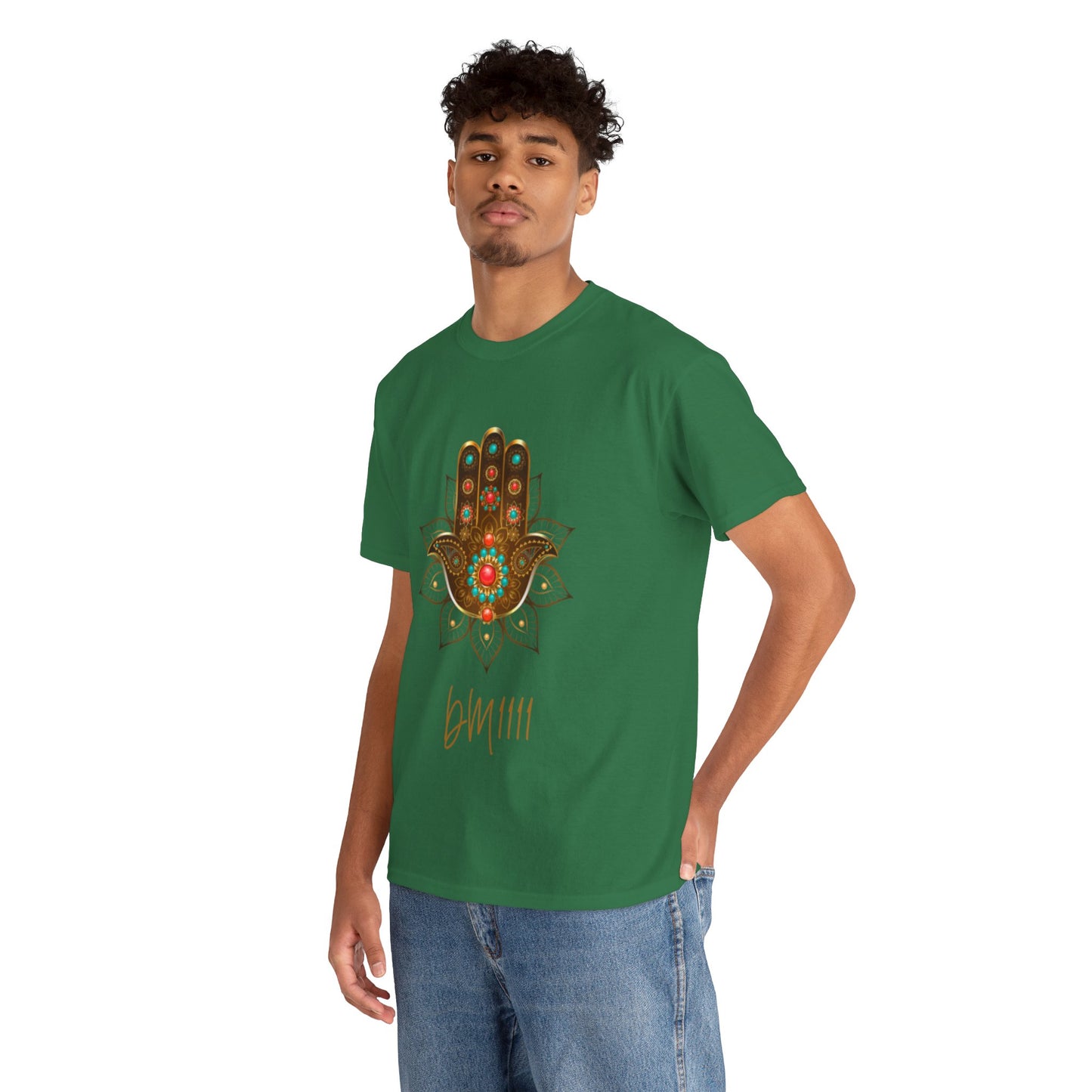 Gold Hamsa Hand DM1111 Unisex Heavy Cotton Tee