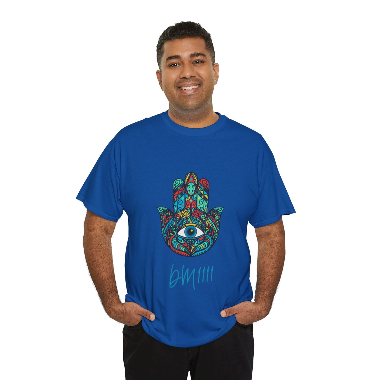 Green Hamsa Hand Eye DM1111 Unisex Heavy Cotton Tee