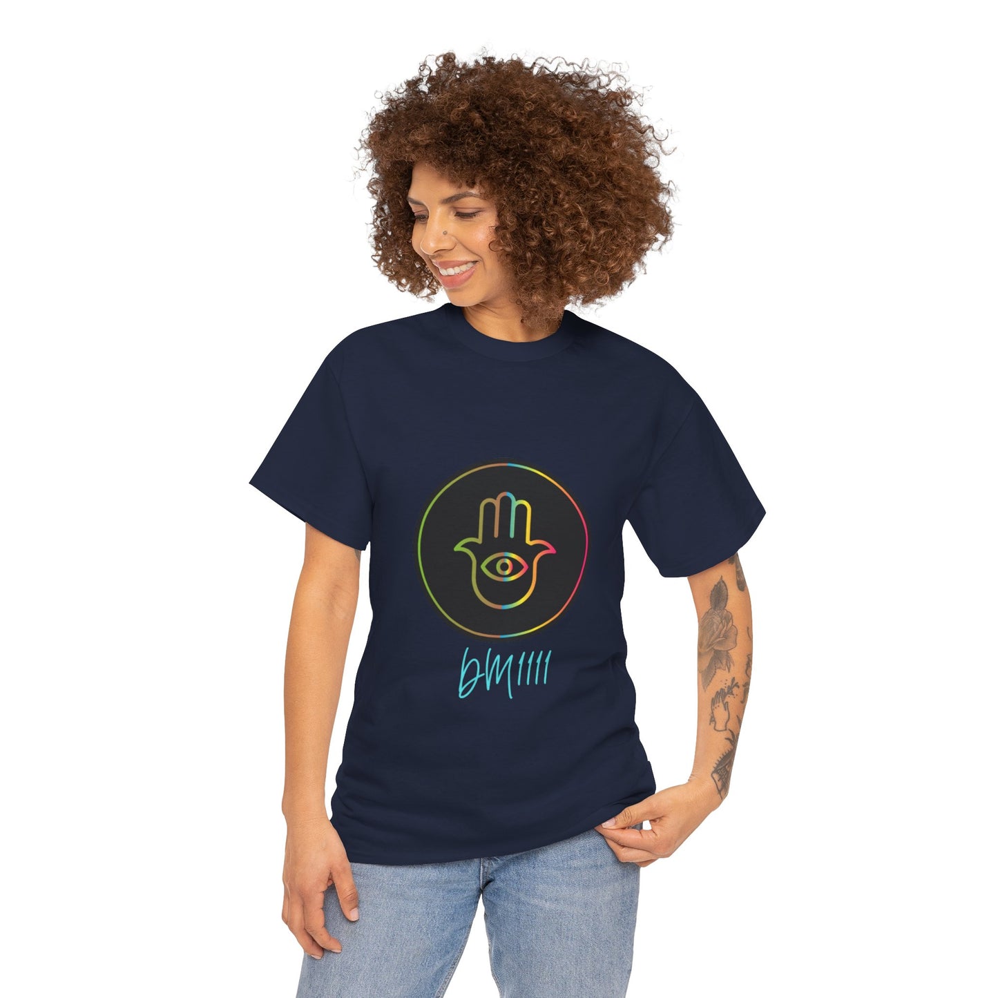 Rainbow Hamsa Hand DM1111 Unisex Heavy Cotton Tee