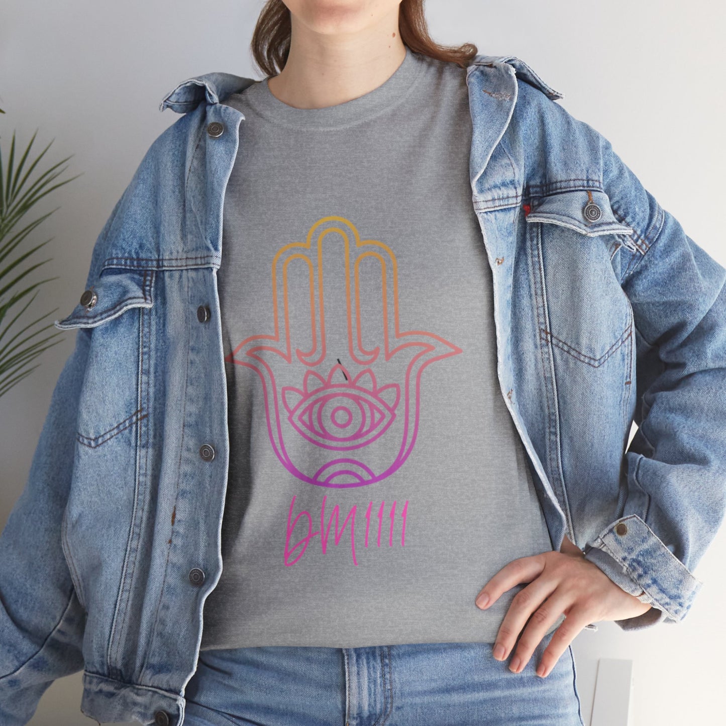 Multi Color Hamsa Hand DM1111 Unisex Heavy Cotton Tee