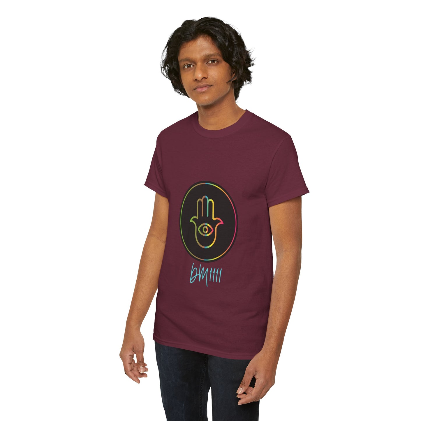 Rainbow Hamsa Hand DM1111 Unisex Heavy Cotton Tee