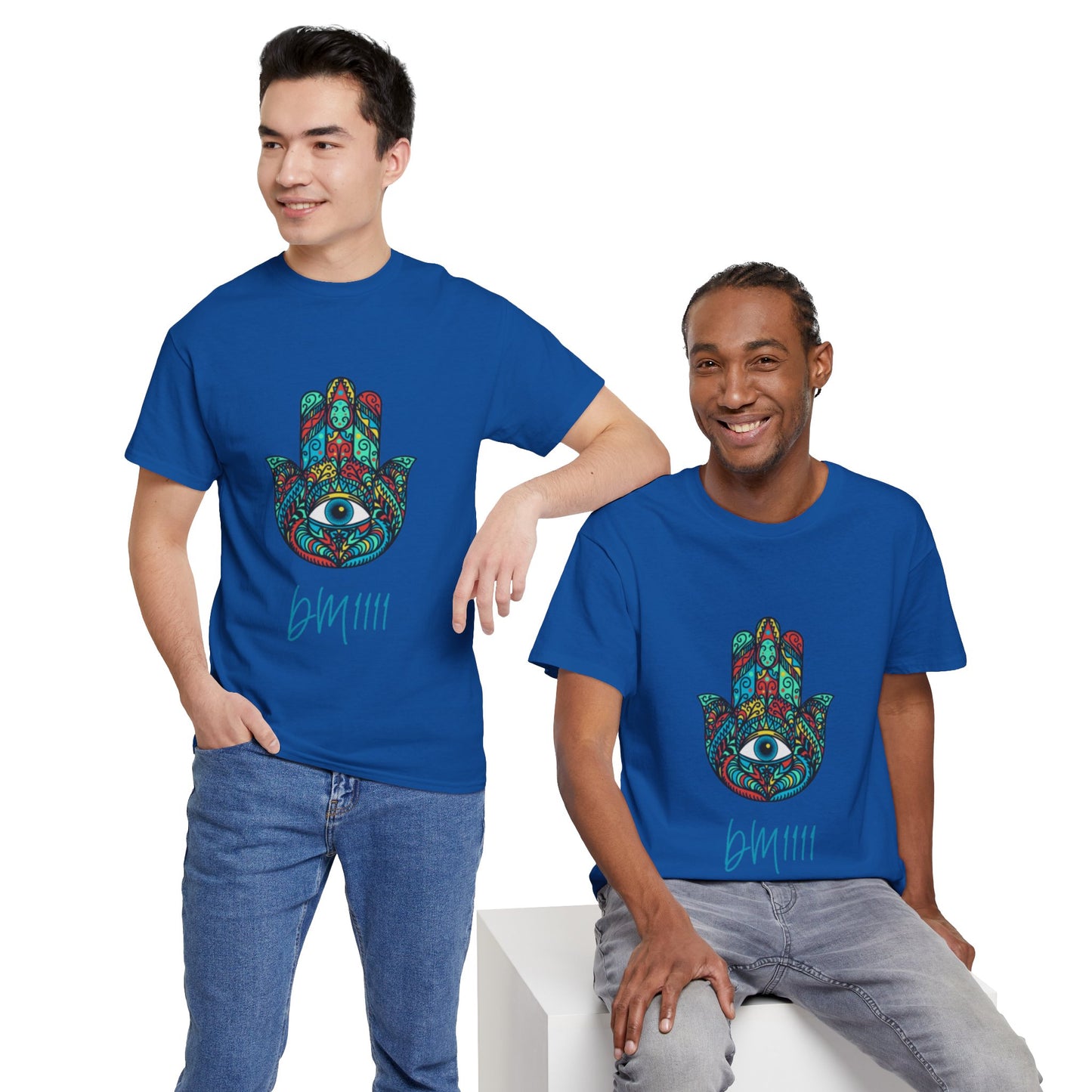 Green Hamsa Hand Eye DM1111 Unisex Heavy Cotton Tee