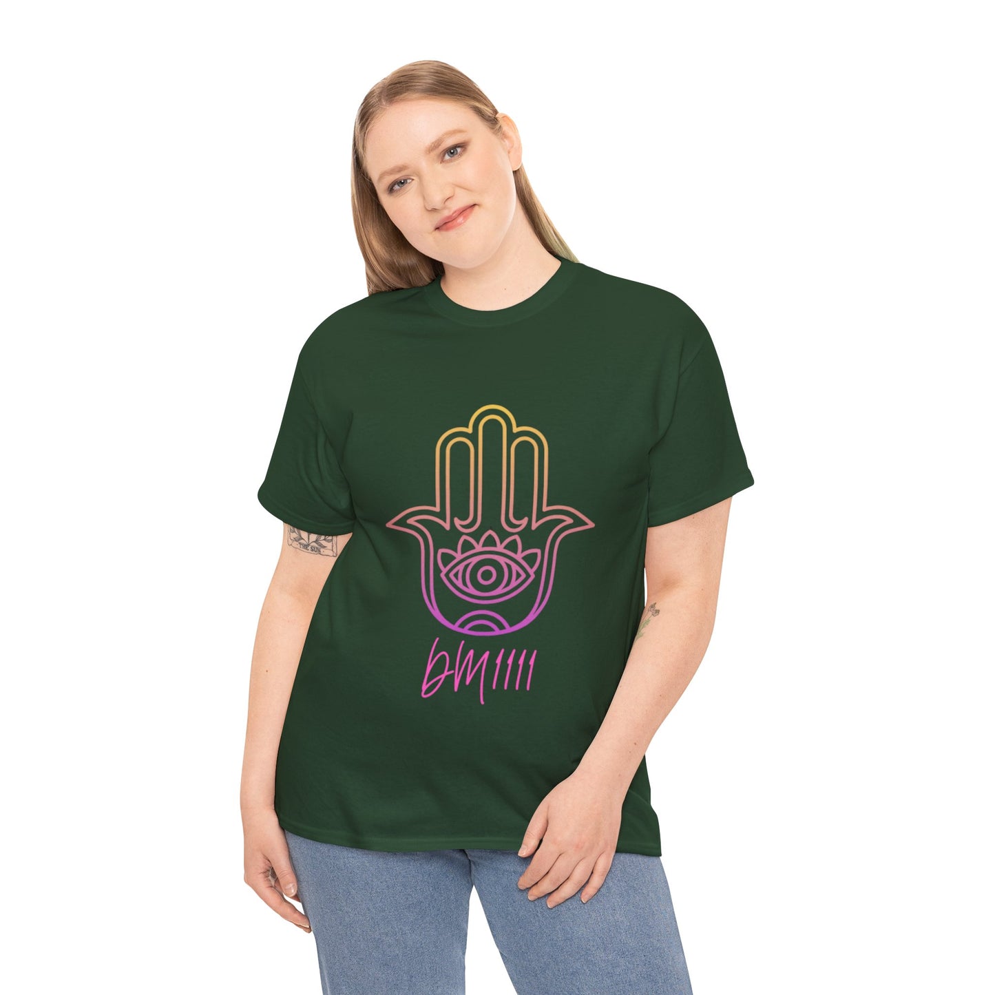 Multi Color Hamsa Hand DM1111 Unisex Heavy Cotton Tee