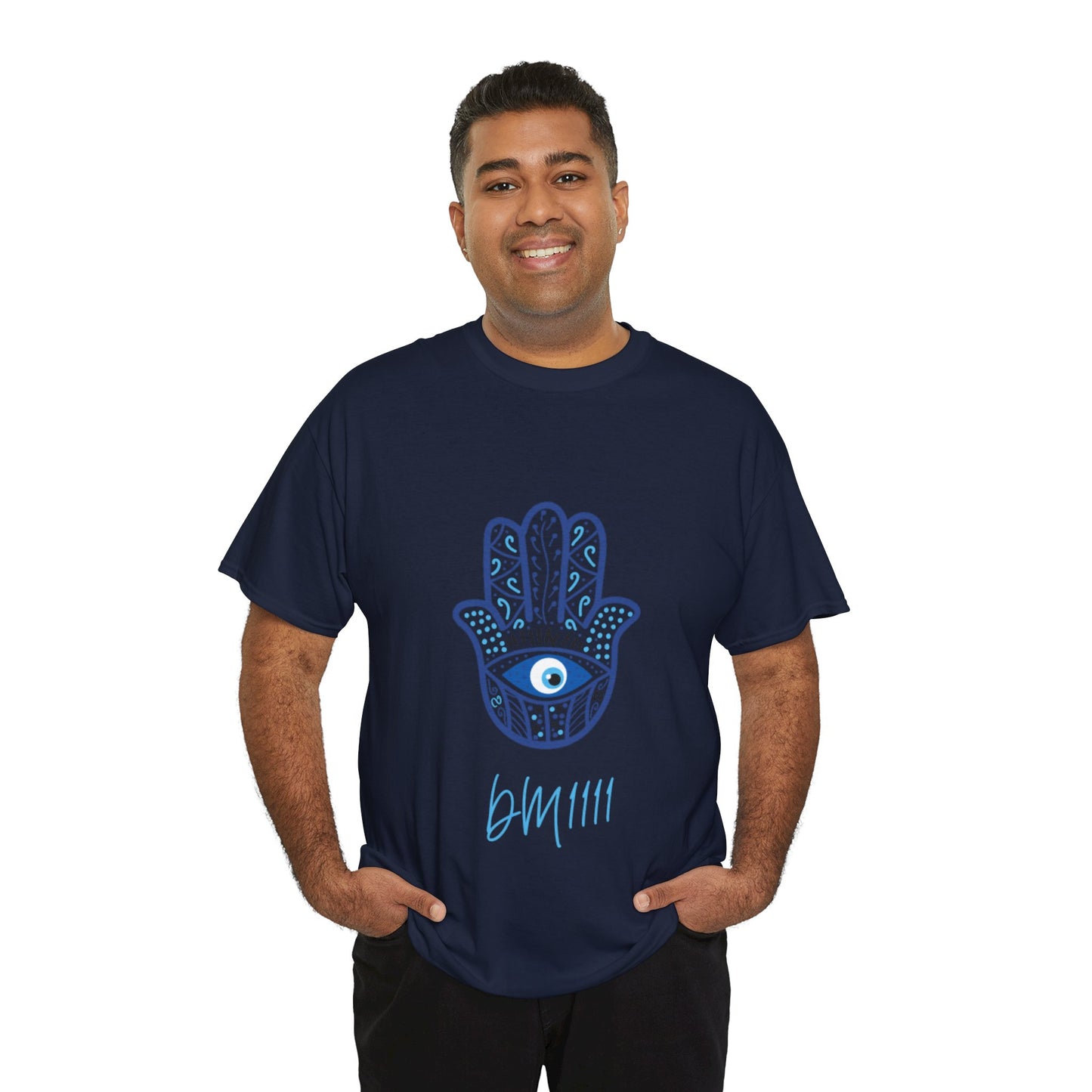 Blue Hamsa Hands DM1111 Unisex Heavy Cotton Tee