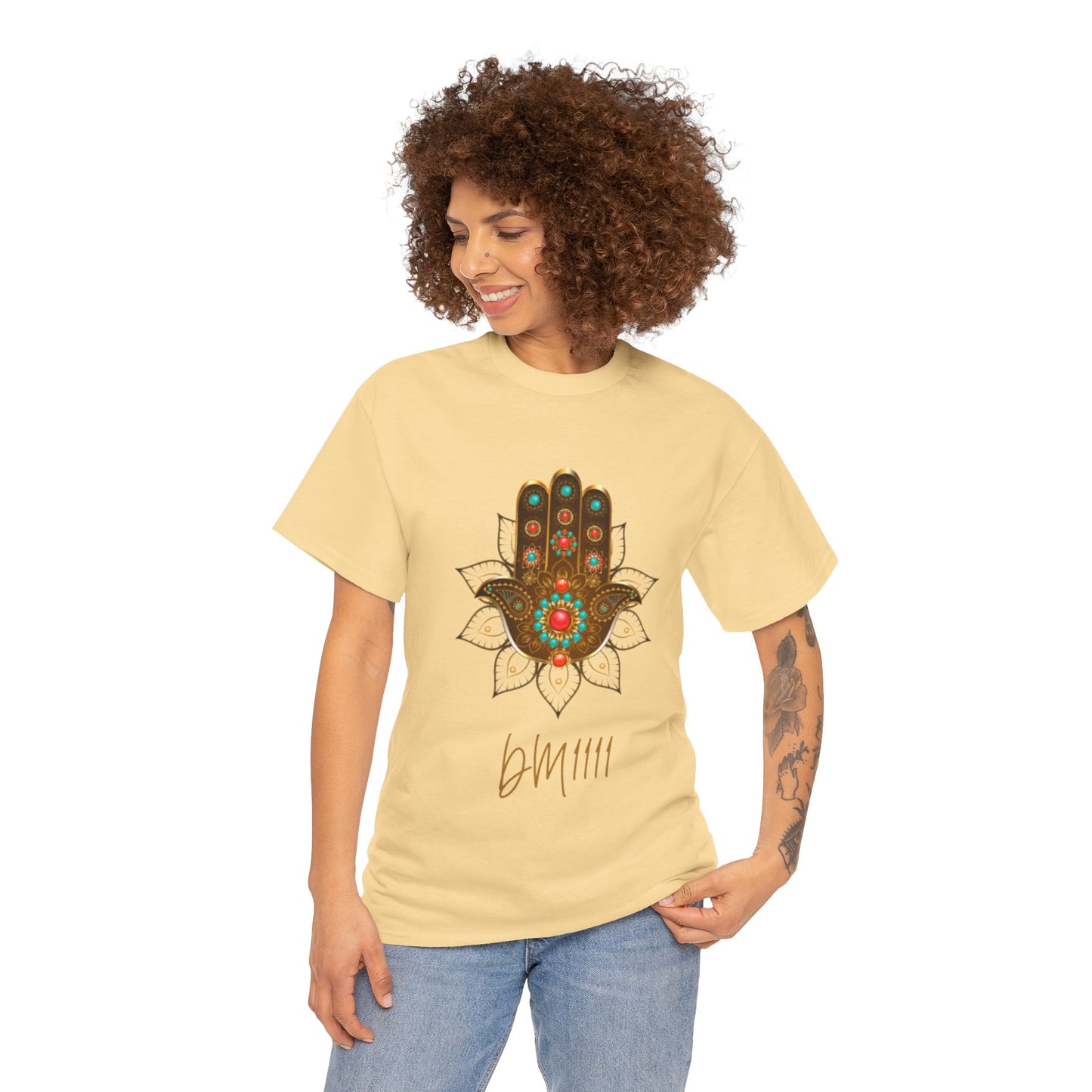 Gold Hamsa Hand DM1111 Unisex Heavy Cotton Tee