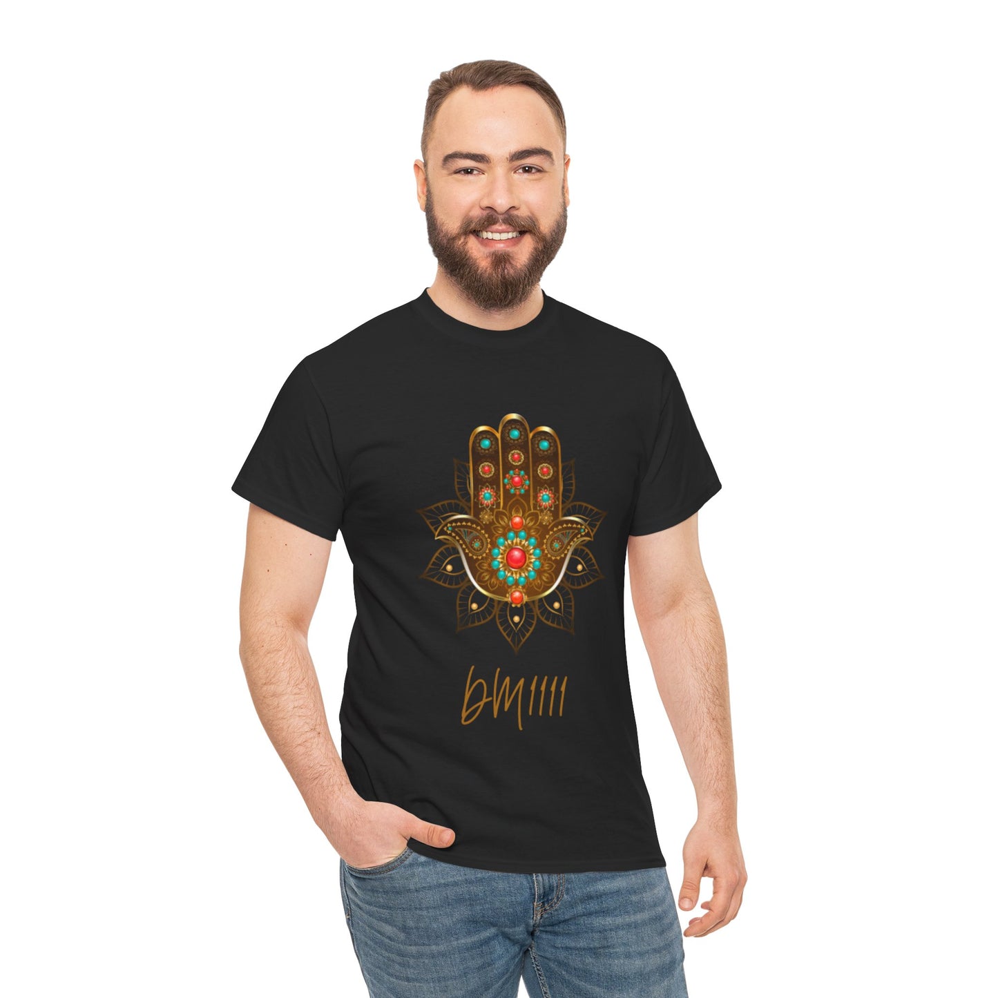 Gold Hamsa Hand DM1111 Unisex Heavy Cotton Tee