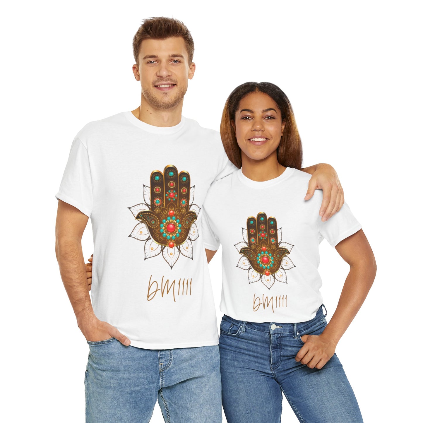 Gold Hamsa Hand DM1111 Unisex Heavy Cotton Tee