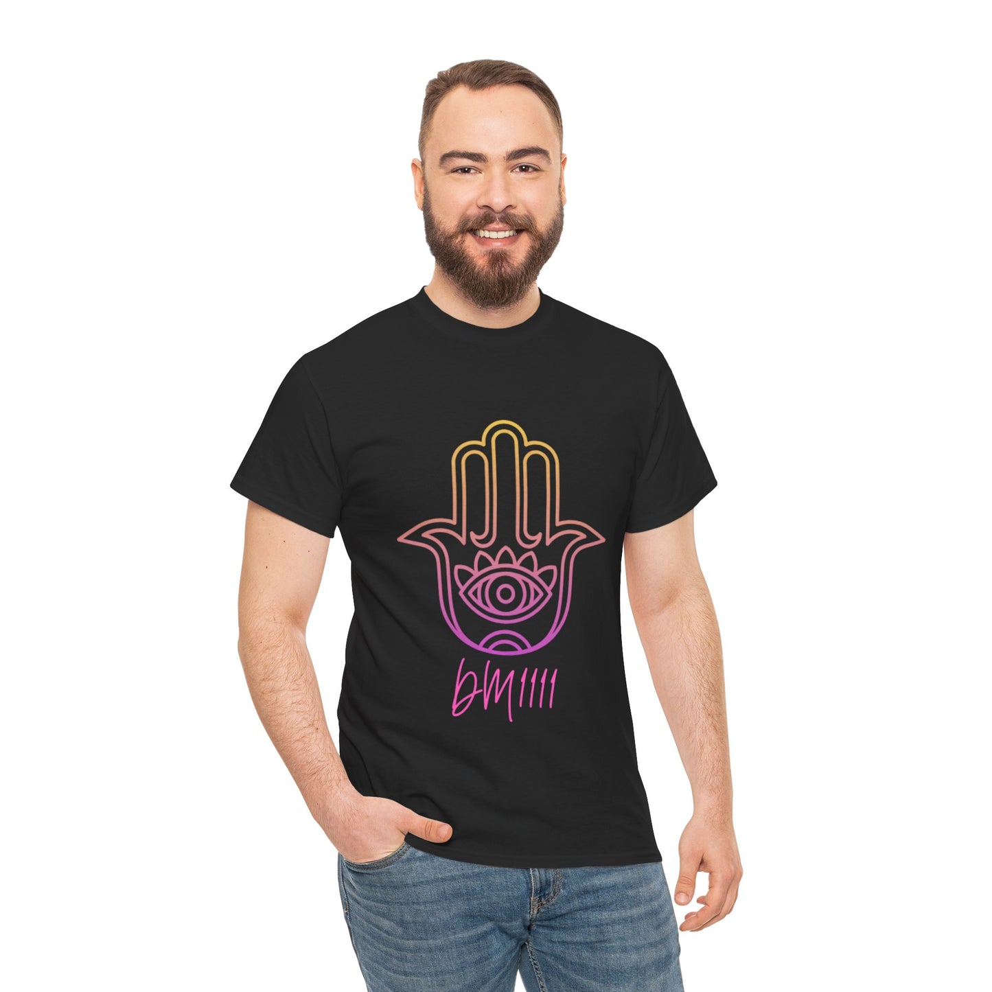 Multi Color Hamsa Hand DM1111 Unisex Heavy Cotton Tee