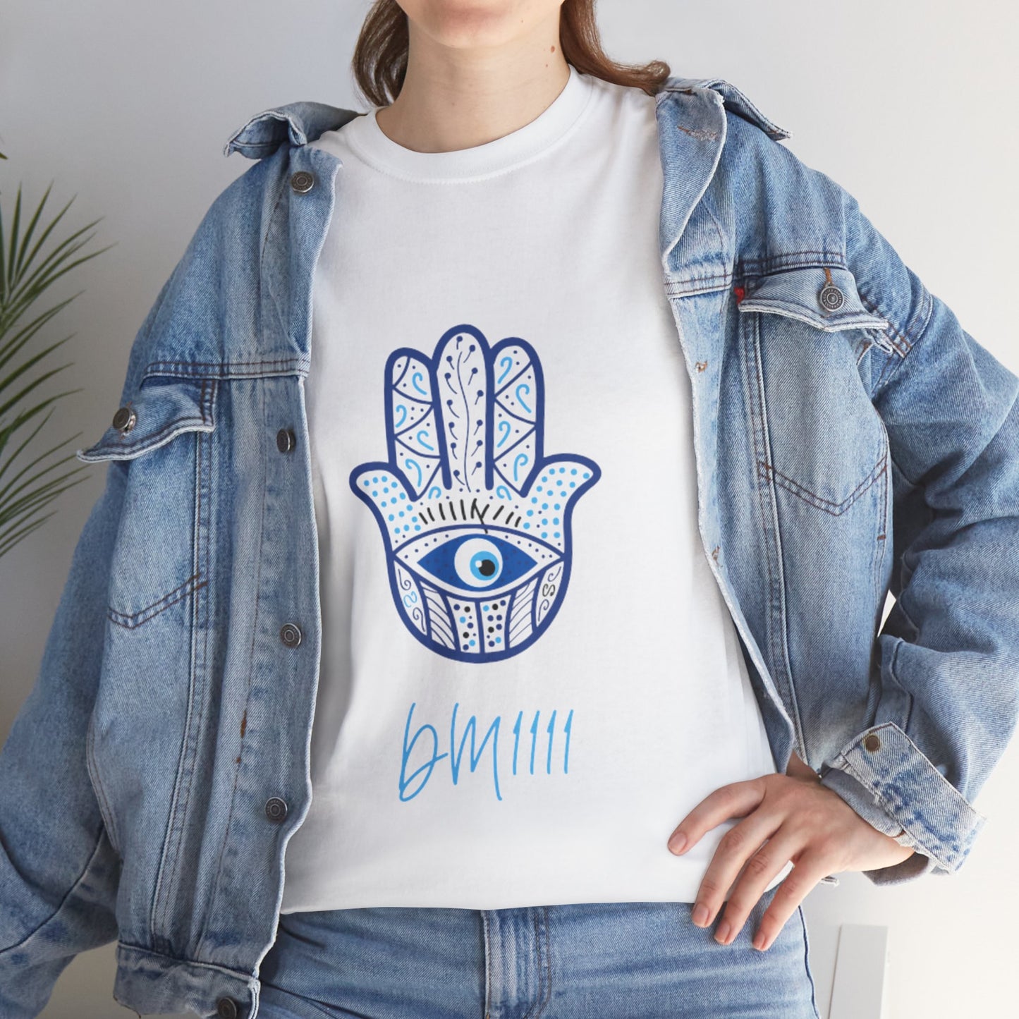 Blue Hamsa Hands DM1111 Unisex Heavy Cotton Tee