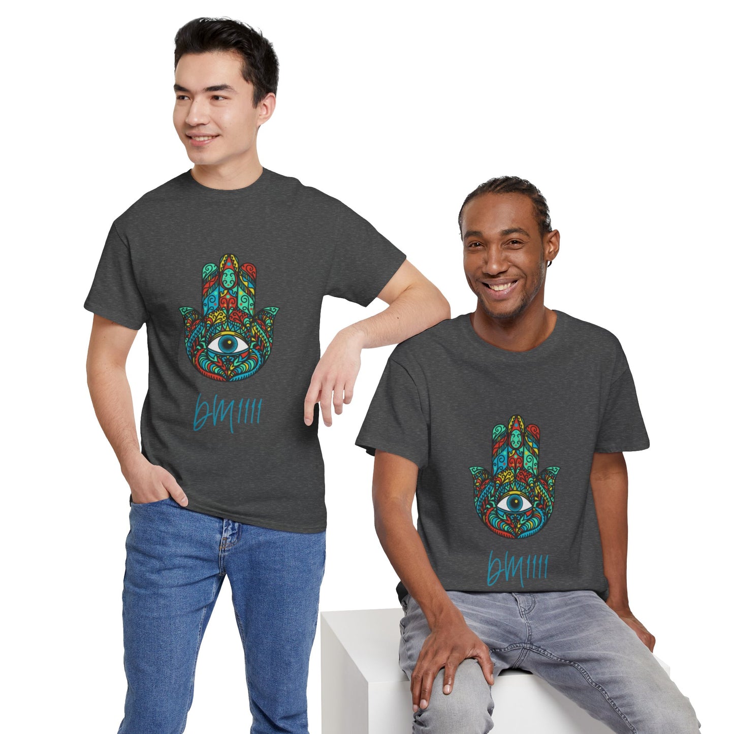 Green Hamsa Hand Eye DM1111 Unisex Heavy Cotton Tee