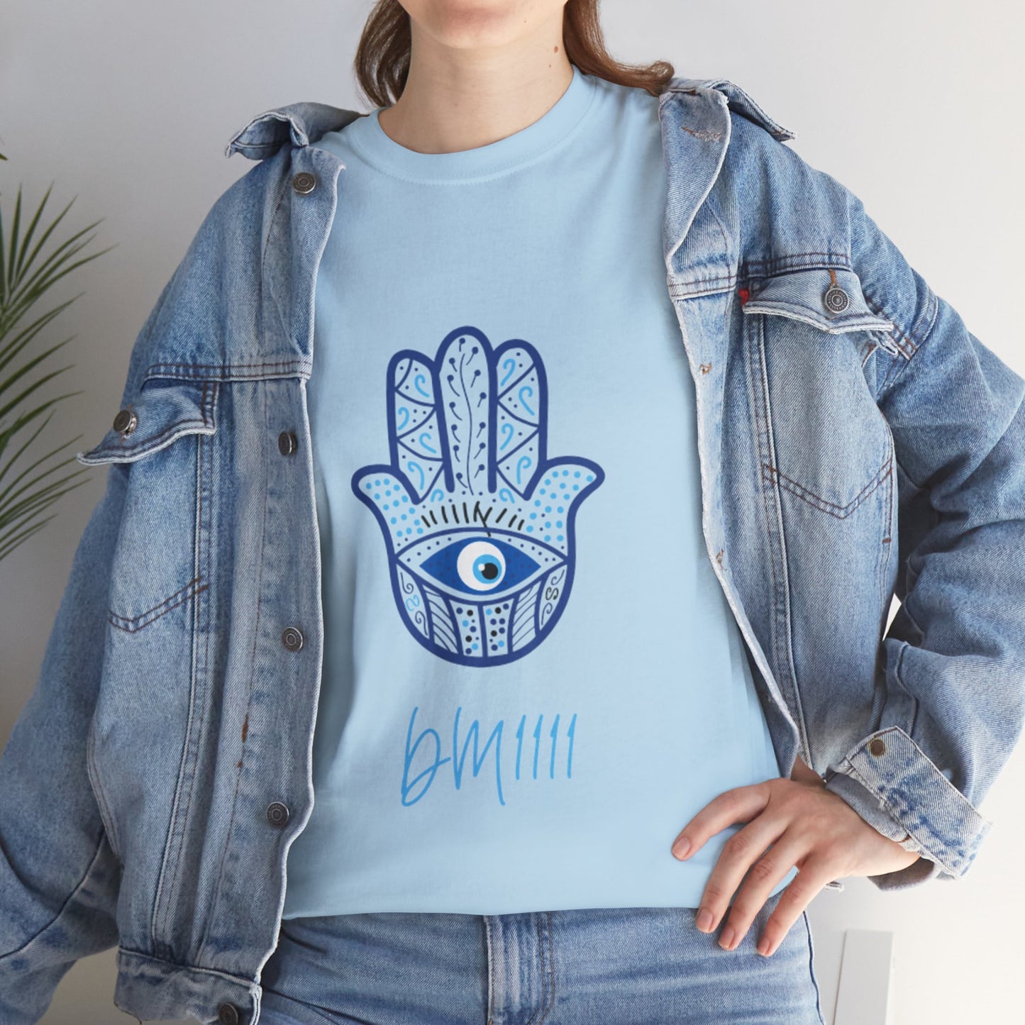 Blue Hamsa Hands DM1111 Unisex Heavy Cotton Tee