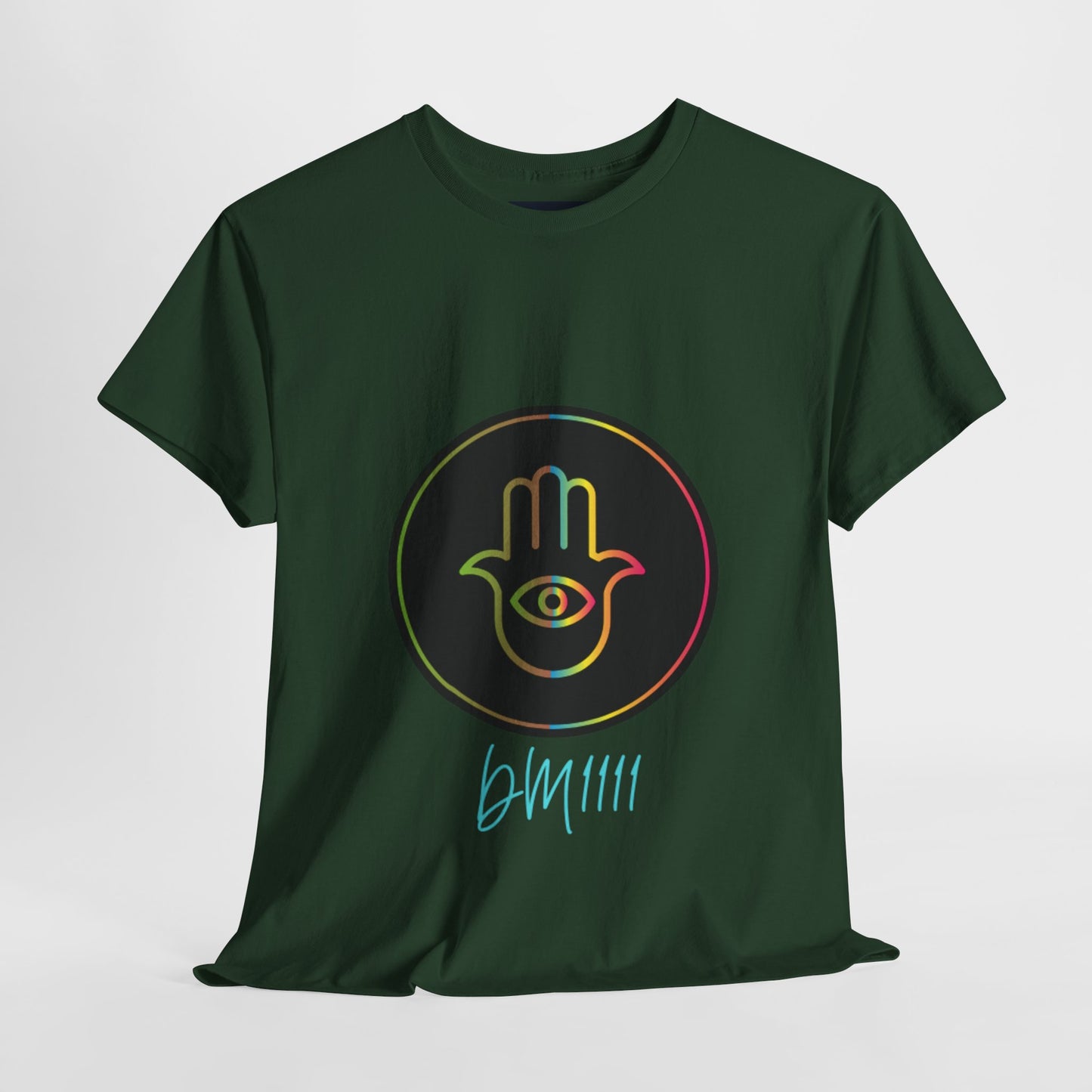 Rainbow Hamsa Hand DM1111 Unisex Heavy Cotton Tee