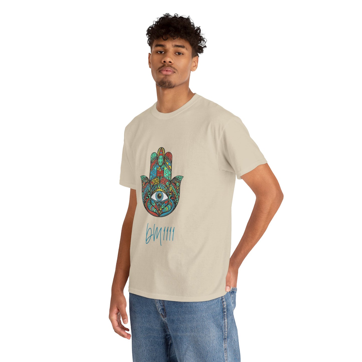 Green Hamsa Hand Eye DM1111 Unisex Heavy Cotton Tee