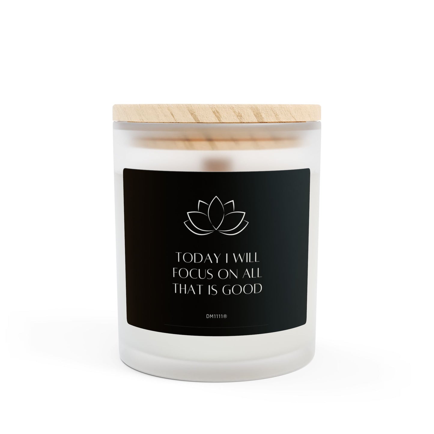 DM1111 "I Will Focus" Frosted Glass Meditation Candle, 11oz