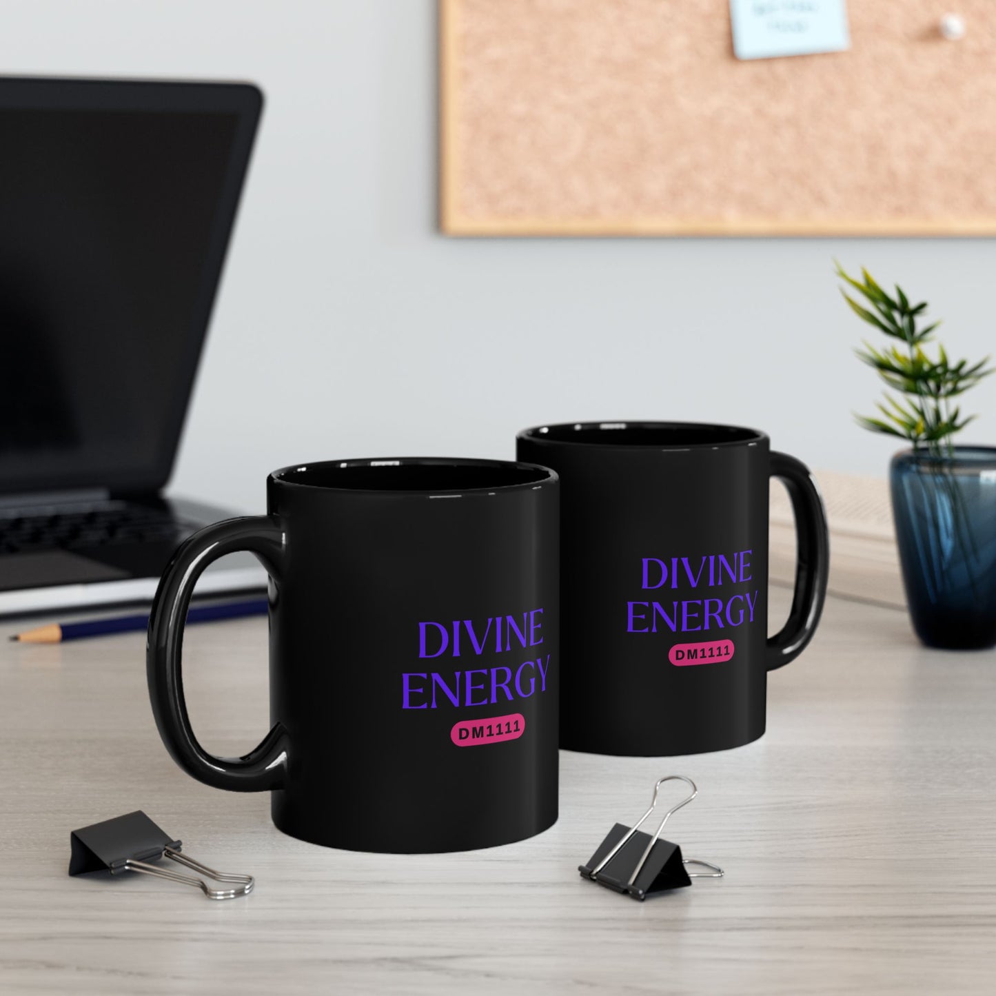 DIVINE ENERGY DM1111 Black Mug (11oz, 15oz)