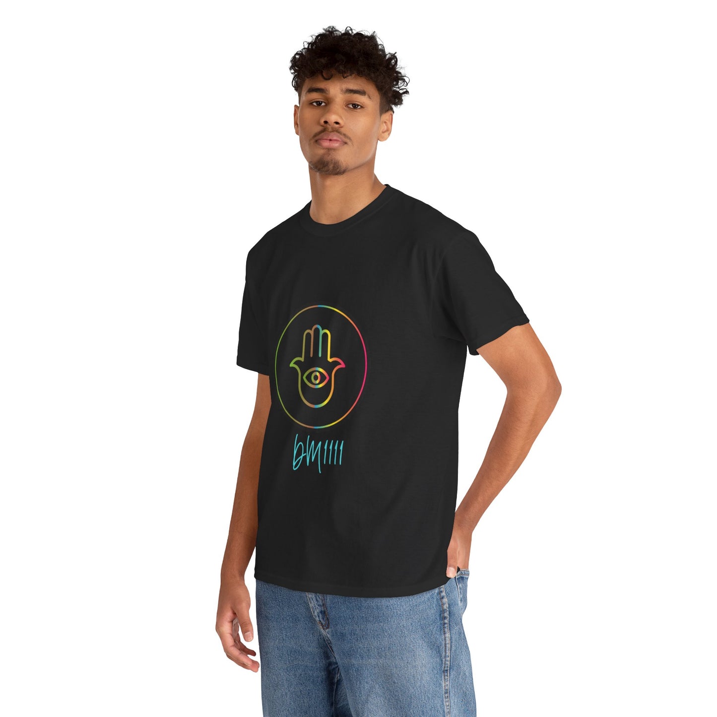 Rainbow Hamsa Hand DM1111 Unisex Heavy Cotton Tee