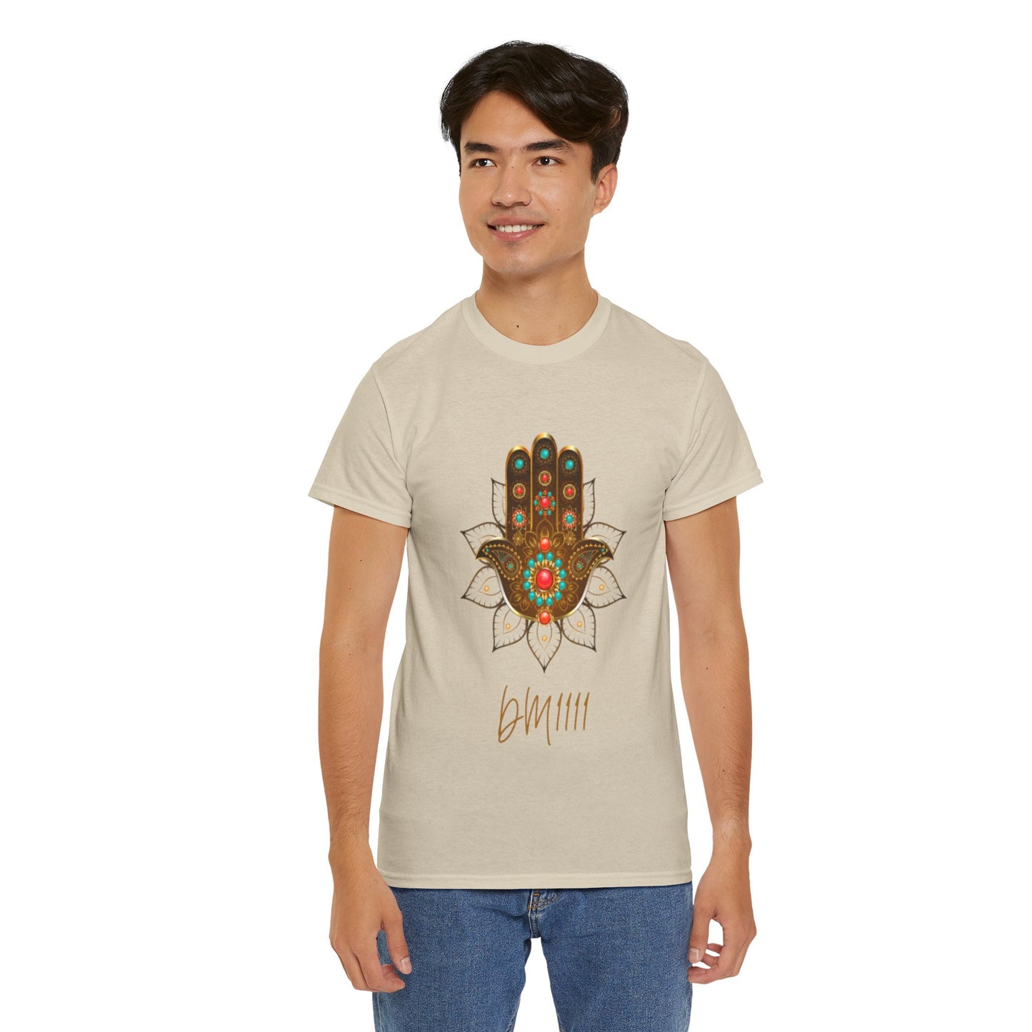 Gold Hamsa Hand DM1111 Unisex Heavy Cotton Tee