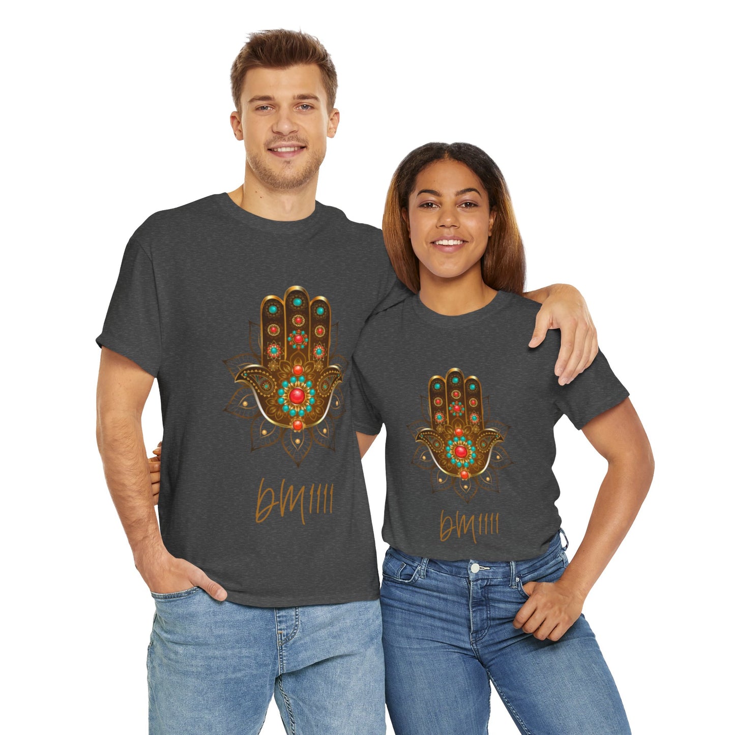 Gold Hamsa Hand DM1111 Unisex Heavy Cotton Tee