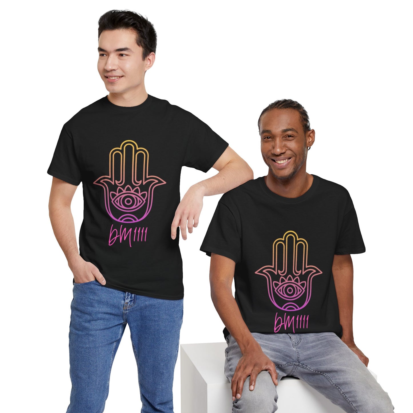 Multi Color Hamsa Hand DM1111 Unisex Heavy Cotton Tee