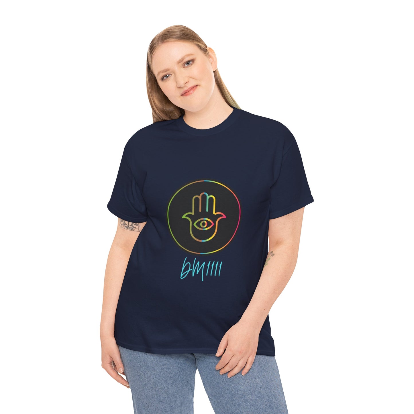 Rainbow Hamsa Hand DM1111 Unisex Heavy Cotton Tee