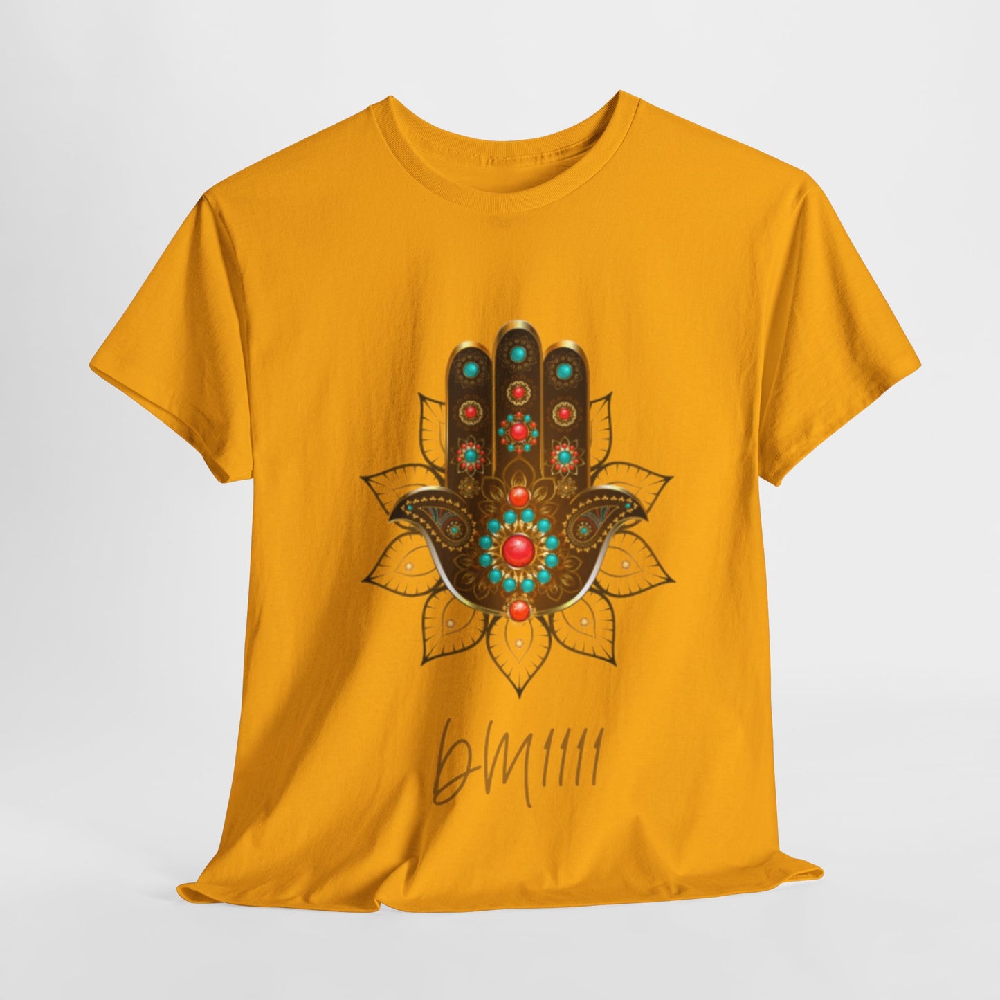 Gold Hamsa Hand DM1111 Unisex Heavy Cotton Tee