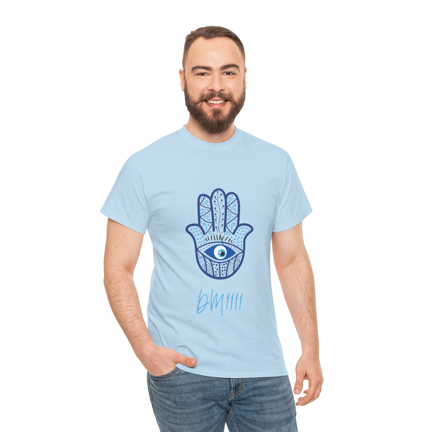 Blue Hamsa Hands DM1111 Unisex Heavy Cotton Tee