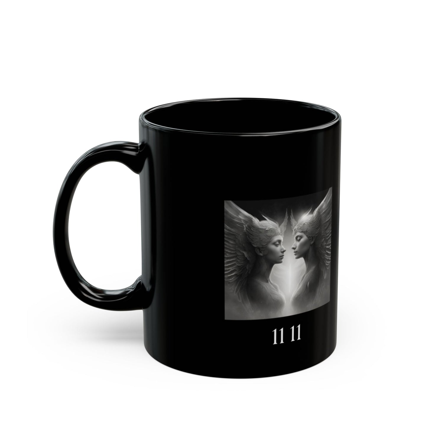 Angel 1111 Twin Flame DM1111 Black Mug (11oz, 15oz)