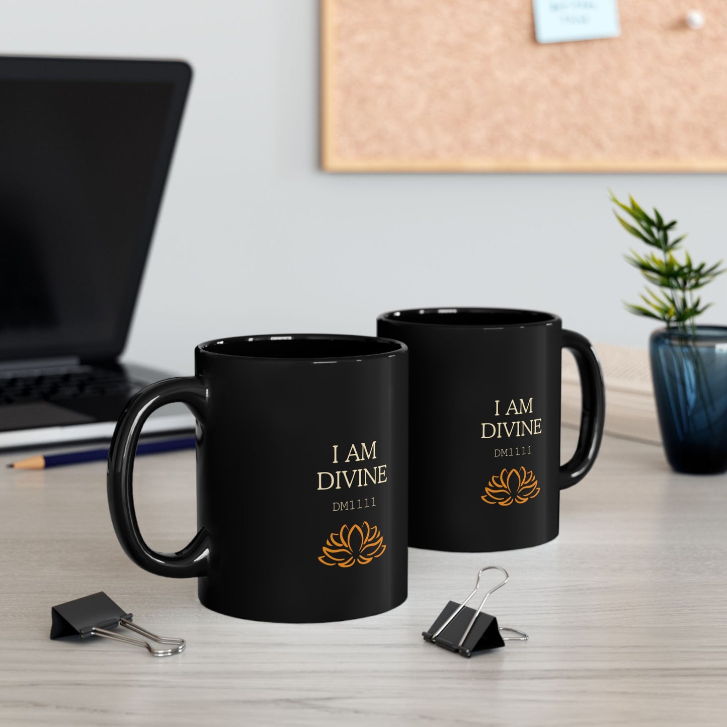 I AM DIVINE DM1111 Black Mug (11oz, 15oz)