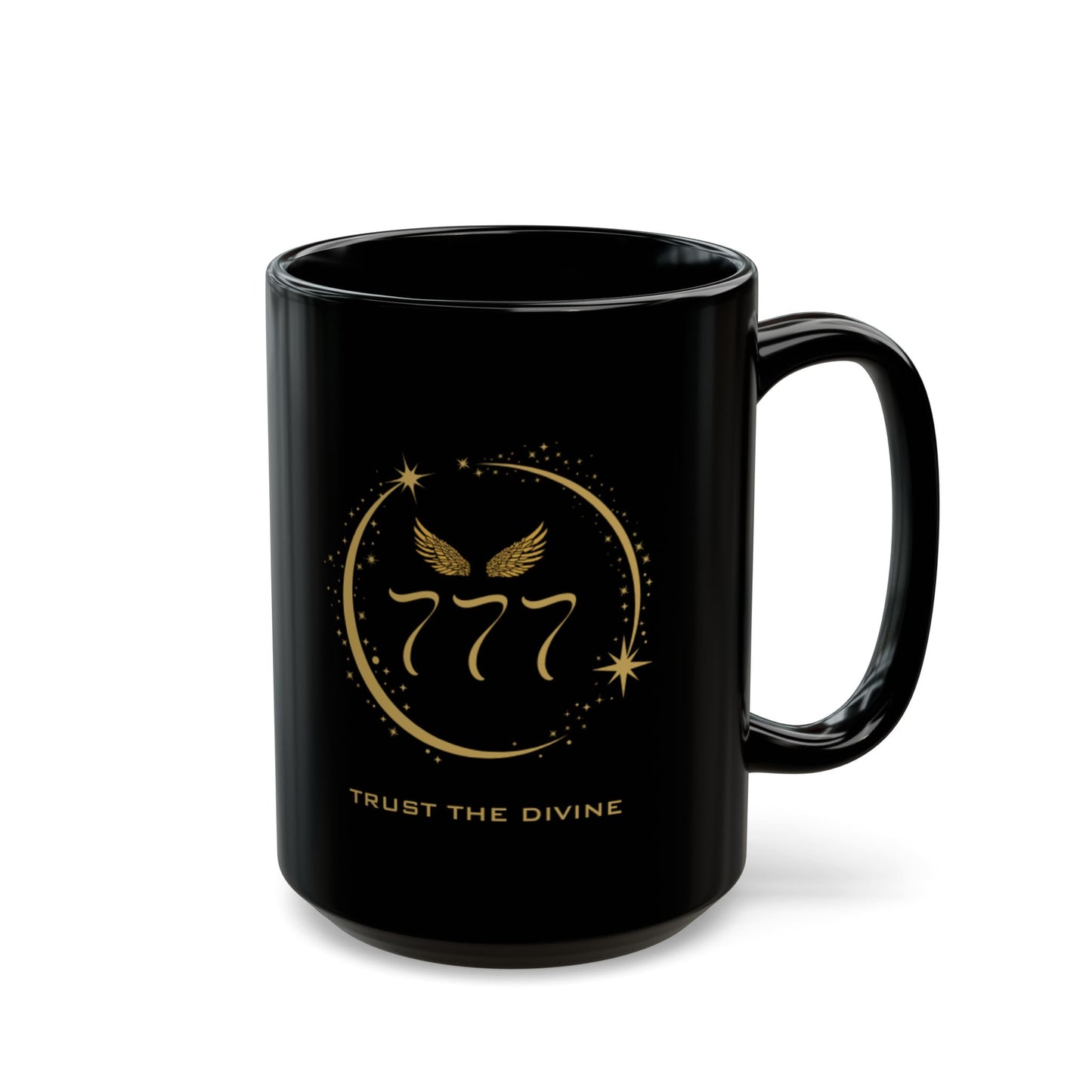 Angel 777 Affirmation DM1111 Black Mug (11oz, 15oz)