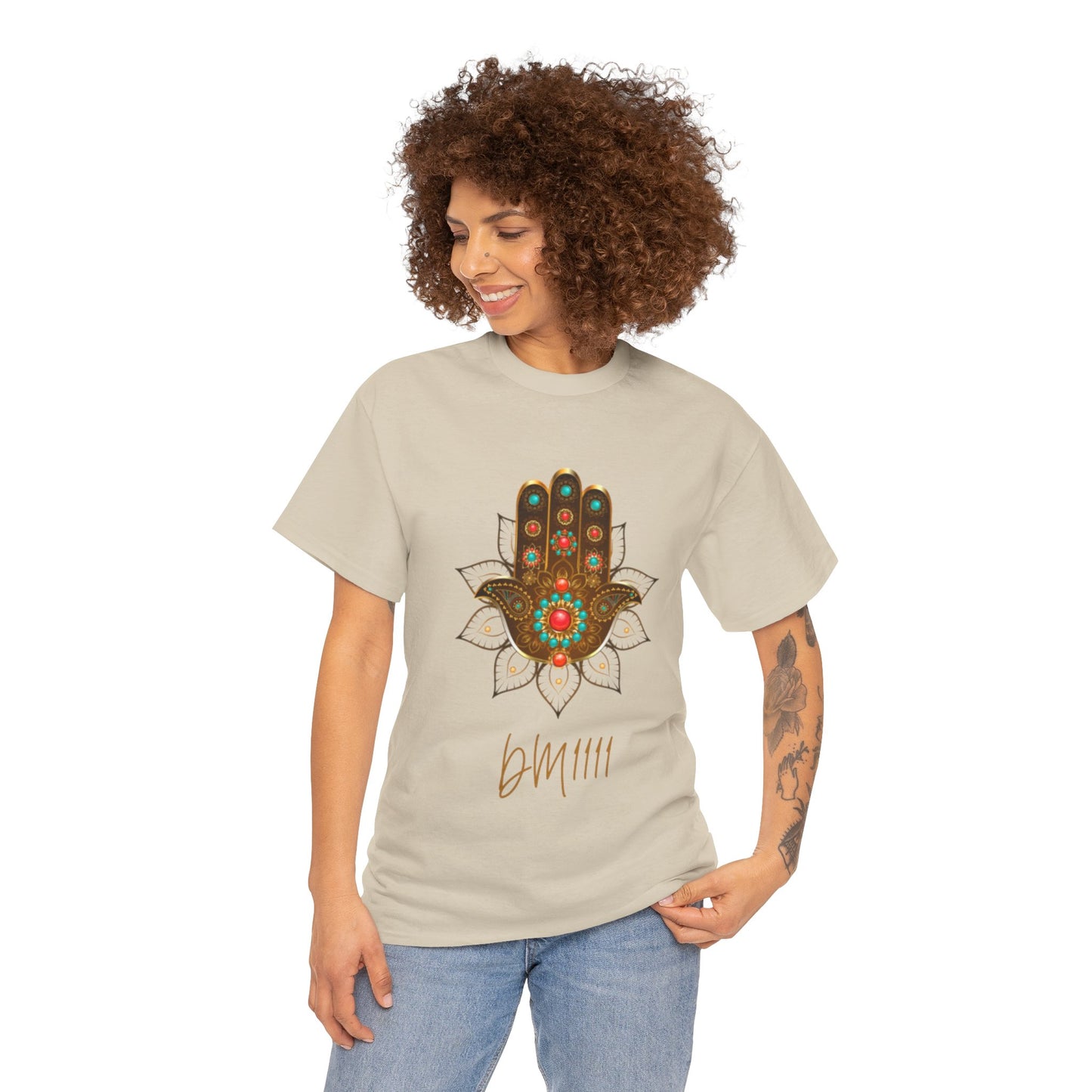 Gold Hamsa Hand DM1111 Unisex Heavy Cotton Tee