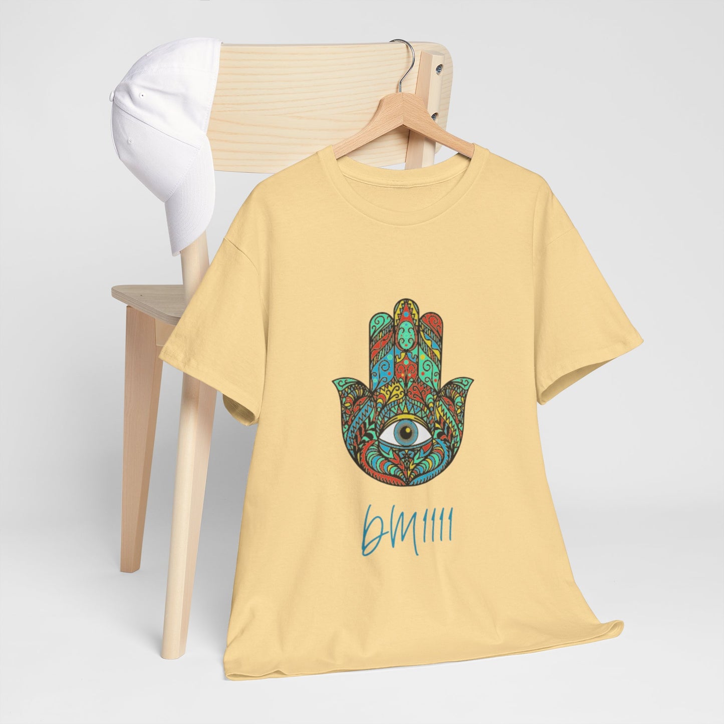 Green Hamsa Hand Eye DM1111 Unisex Heavy Cotton Tee