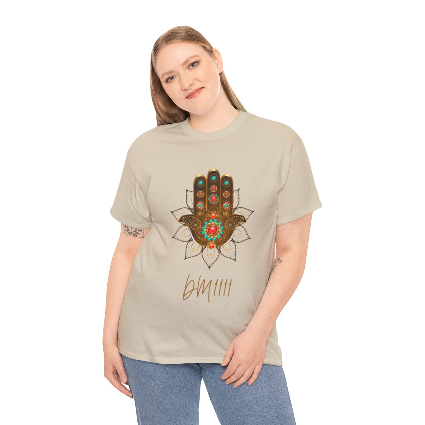 Gold Hamsa Hand DM1111 Unisex Heavy Cotton Tee