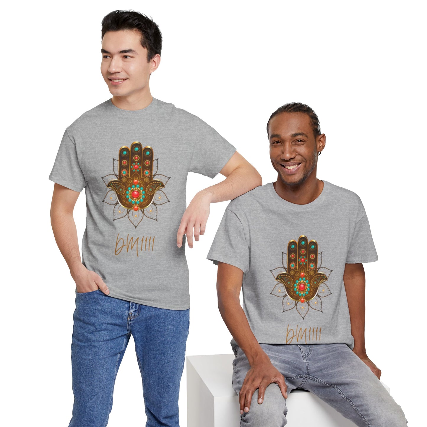 Gold Hamsa Hand DM1111 Unisex Heavy Cotton Tee