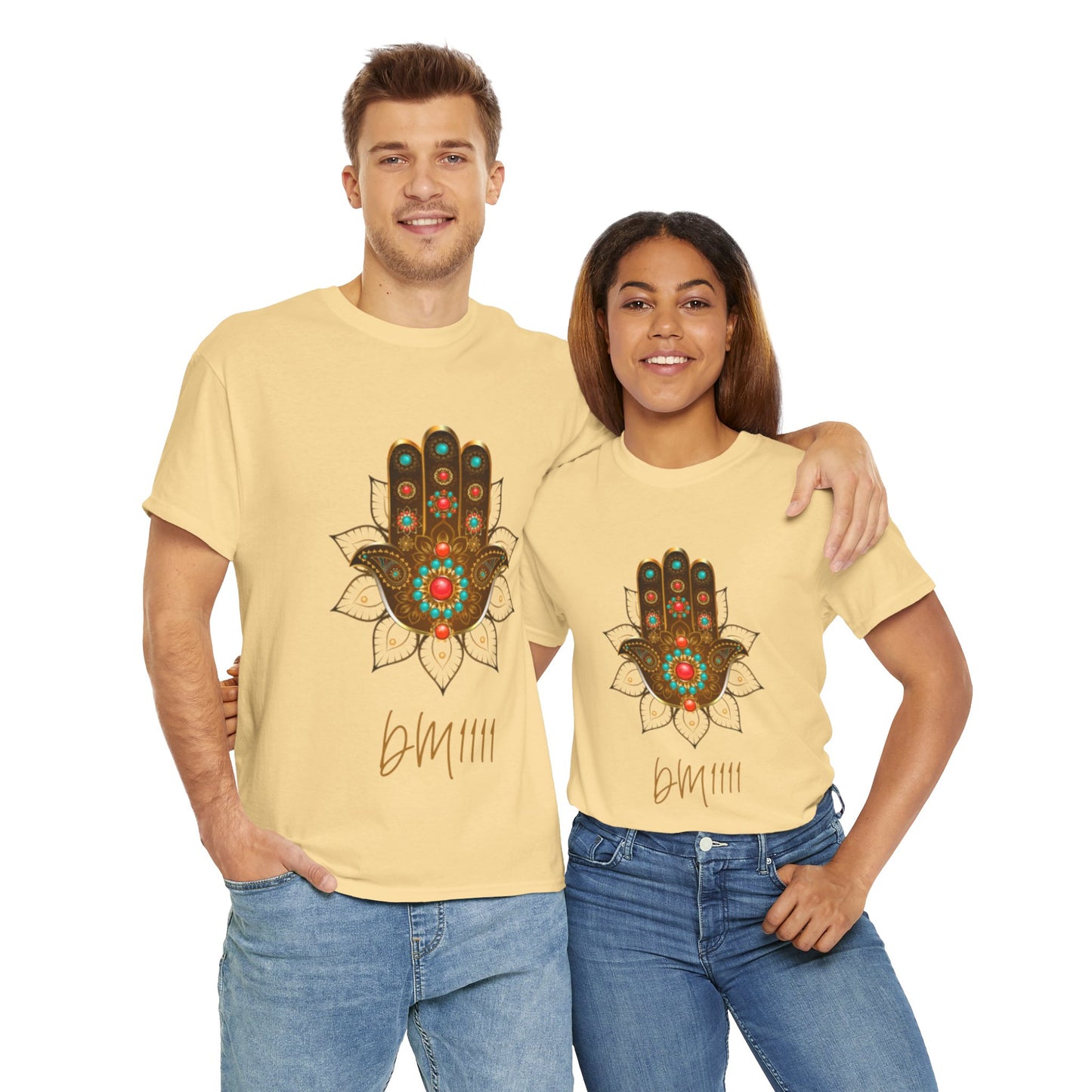 Gold Hamsa Hand DM1111 Unisex Heavy Cotton Tee