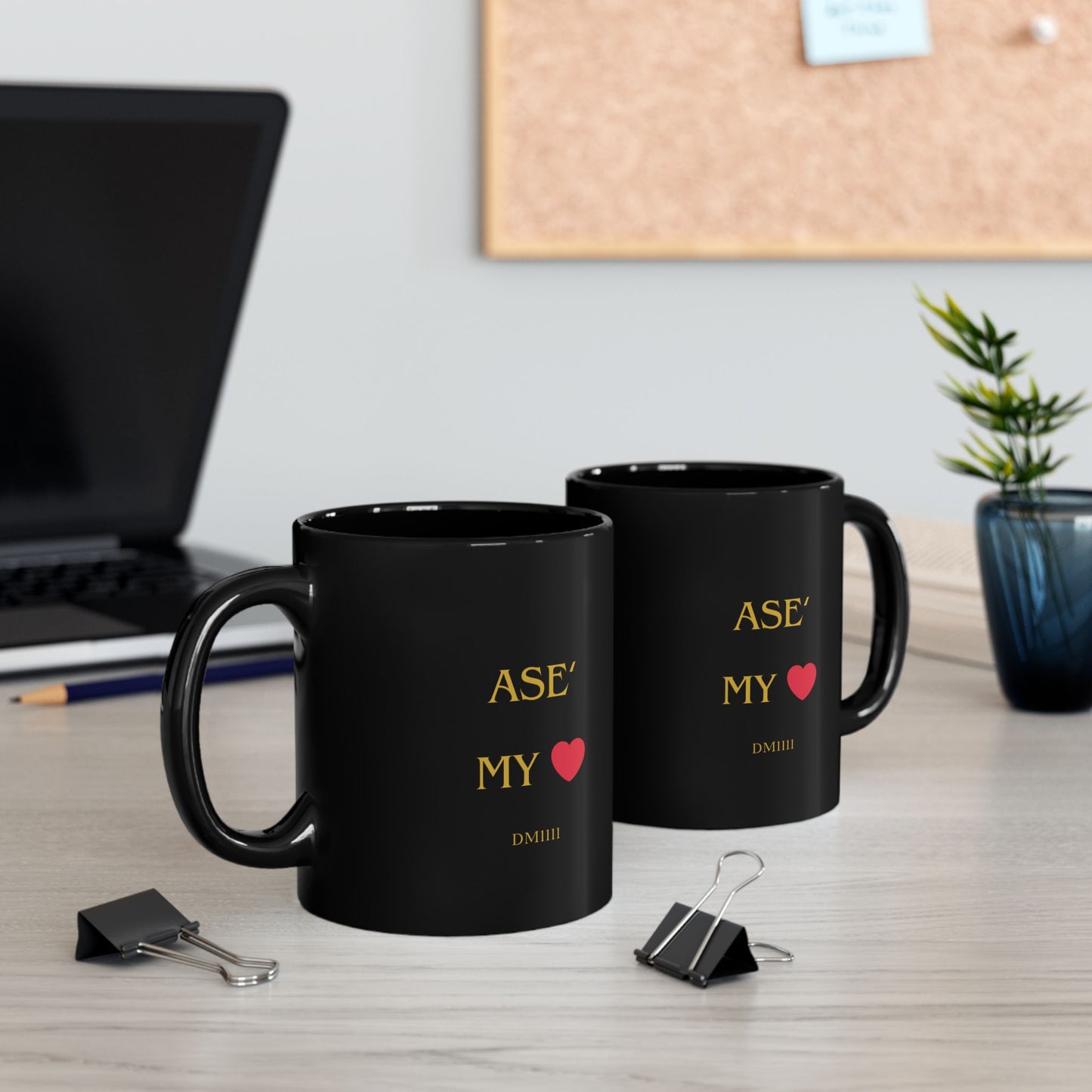 Ase' My Love DM1111 Black Mug (11oz, 15oz)