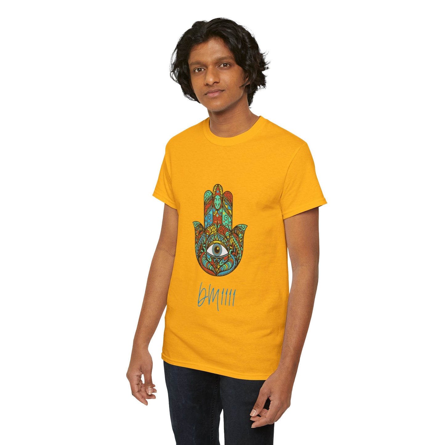 Green Hamsa Hand Eye DM1111 Unisex Heavy Cotton Tee