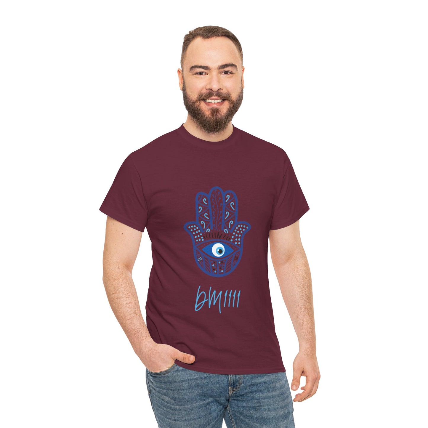 Blue Hamsa Hands DM1111 Unisex Heavy Cotton Tee