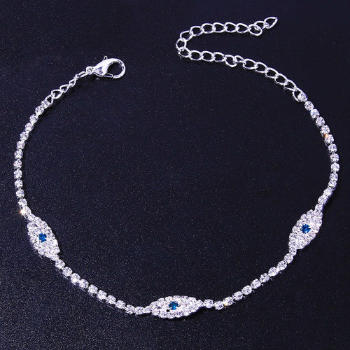 Beach Women Crystal Anklet Vintage Evil Eye Anklet Bracelet